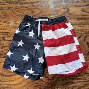 ‘Merica! Toddler American flag swim trunks, size 12-18mo, NWOT